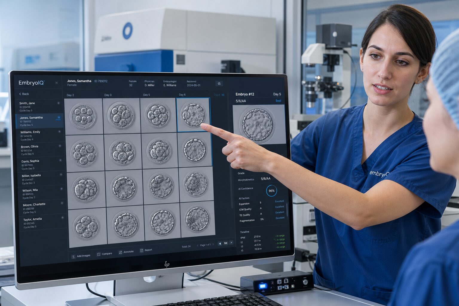 Embryologist working in EmbryoIQ